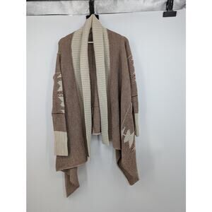 BB Dakota Open Front Cardigan Sm High Low Hem Aztec Southwestern Ranch Western